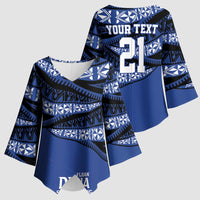 Fiji Rugby Pacific Custom Kimono Sleeve Blouse Pasifika Tapa Pattern - Polynesian Pride
