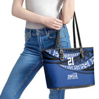 Fiji Rugby Pacific Custom Leather Tote Bag Pasifika Tapa Pattern