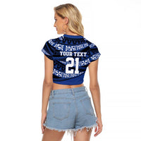 Fiji Rugby Pacific Custom Raglan Cropped T Shirt Pasifika Tapa Pattern