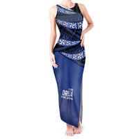 Fiji Rugby Pacific Custom Tank Maxi Dress Pasifika Tapa Pattern