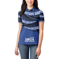 Fiji Rugby Pacific Custom Women Polo Shirt Pasifika Tapa Pattern