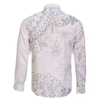 American Samoa Lotu Tamaiti Family Matching Short Sleeve Bodycon Dress and Hawaiian Shirt White Sunday Plumeria White Vibe LT9 - Polynesian Pride