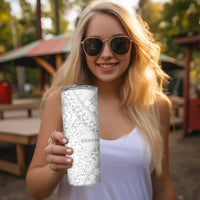American Samoa Lotu Tamaiti Skinny Tumbler White Sunday Plumeria White Vibe LT9 - Polynesian Pride