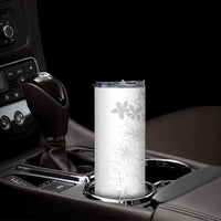 American Samoa Lotu Tamaiti Skinny Tumbler White Sunday Plumeria White Vibe LT9 - Polynesian Pride