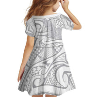 Lotu Tamaiti Samoa Siapo Family Matching Short Sleeve Bodycon Dress and Hawaiian Shirt White Sunday With Teuila Torch Ginger LT9 - Polynesian Pride
