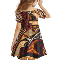 Vintage Samoa Siapo Family Matching Off Shoulder Short Dress and Hawaiian Shirt With Teuila Torch Ginger
