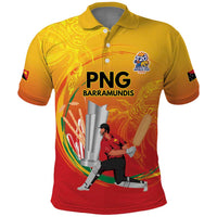 Custom Cricket PNG East Asia-Pacific Polo Shirt Papua New Guinea Rise to Power LT9 Gold - Polynesian Pride