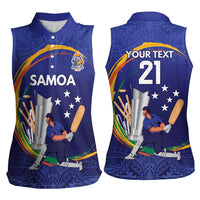 Custom Cricket Samoa East Asia-Pacific Women Sleeveless Polo Shirt Samoa Storming the Limits - Polynesian Pride