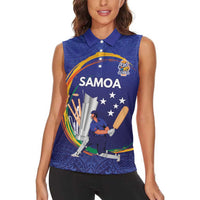 Custom Cricket Samoa East Asia-Pacific Women Sleeveless Polo Shirt Samoa Storming the Limits - Polynesian Pride