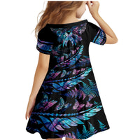 Polynesia Ribbon Butterflies Family Matching Mermaid Dress and Hawaiian Shirt Silver Fern Breast Cancer With Papua Shell Pattern LT9 - Polynesian Pride