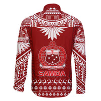 Toa Samoa Christmas Family Matching Off Shoulder Long Sleeve Dress and Hawaiian Shirt Samoa Siva Tau Manuia Le Kerisimasi Red Vibe LT9 - Polynesian Pride