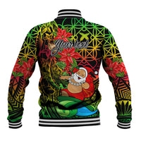 Personalised Vanuatu Joyeux Noel Baseball Jacket Christmas Santas God Yumi LT9 - Polynesian Pride