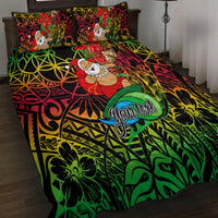 Personalised Vanuatu Joyeux Noel Quilt Bed Set Christmas Santas God Yumi LT9 - Polynesian Pride