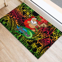 Personalised Vanuatu Joyeux Noel Rubber Doormat Christmas Santas God Yumi LT9 - Polynesian Pride