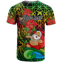 Personalised Vanuatu Joyeux Noel T Shirt Christmas Santas God Yumi LT9 - Polynesian Pride