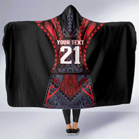 Custom New Zealand Hooded Blanket Maori Kiwiana Pattern Tukutuku Motif