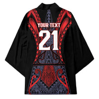 Custom New Zealand Kimono Maori Kiwiana Pattern Tukutuku Motif