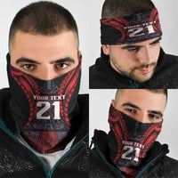 Custom New Zealand Neck Gaiter Maori Kiwiana Pattern Tukutuku Motif