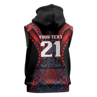 Custom New Zealand Sleeveless Zip Hoodie Maori Kiwiana Pattern Tukutuku Motif
