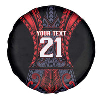 Custom New Zealand Spare Tire Cover Maori Kiwiana Pattern Tukutuku Motif