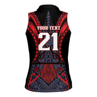 Custom New Zealand Women Sleeveless Polo Shirt Maori Kiwiana Pattern Tukutuku Motif LT9 - Polynesian Pride