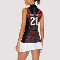 Custom New Zealand Women Sleeveless Polo Shirt Maori Kiwiana Pattern Tukutuku Motif LT9 - Polynesian Pride