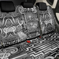 New Zealand Taiaha Maori Back Car Seat Cover Kiwikiwi Minimalist Silver Fern Tukutuku Motif LT9 - Polynesian Pride