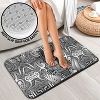 New Zealand Taiaha Maori Bathroom Set Kiwikiwi Minimalist Silver Fern Tukutuku Motif LT9 - Polynesian Pride