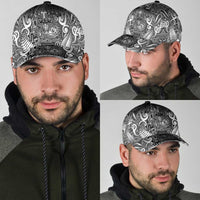 New Zealand Taiaha Maori Classic Cap Kiwikiwi Minimalist Silver Fern Tukutuku Motif LT9 - Polynesian Pride