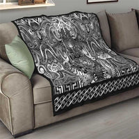 New Zealand Taiaha Maori Quilt Kiwikiwi Minimalist Silver Fern Tukutuku Motif LT9 - Polynesian Pride