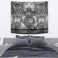 New Zealand Taiaha Maori Tapestry Kiwikiwi Minimalist Silver Fern Tukutuku Motif LT9 - Polynesian Pride