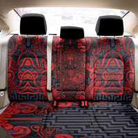New Zealand Taiaha Maori Back Car Seat Cover Whero Minimalist Silver Fern Tukutuku Motif LT9 - Polynesian Pride