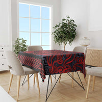 New Zealand Taiaha Maori Tablecloth Whero Minimalist Silver Fern Tukutuku Motif LT9 - Polynesian Pride