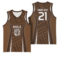 Custom Oceania Football Bula Fiji Basketball Jersey Polynesian Tribal Pattern