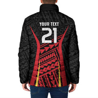 Custom Oceania Football Papua New Guinea Padded Jacket Polynesian Tribal Pattern