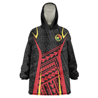 Custom Oceania Football Papua New Guinea Wearable Blanket Hoodie Polynesian Tribal Pattern LT9 One Size Red - Polynesian Pride