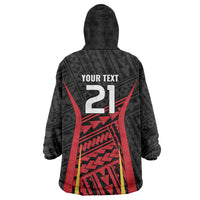 Custom Oceania Football Papua New Guinea Wearable Blanket Hoodie Polynesian Tribal Pattern LT9 - Polynesian Pride