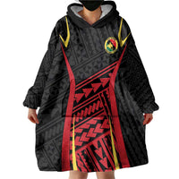 Custom Oceania Football Papua New Guinea Wearable Blanket Hoodie Polynesian Tribal Pattern LT9 - Polynesian Pride