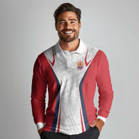 Custom Oceania Football Tahiti Long Sleeve Polo Shirt Polynesian Tribal Pattern