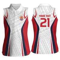 Custom Oceania Football Tahiti Women Sleeveless Polo Shirt Polynesian Tribal Pattern