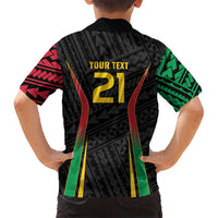 Custom Oceania Football Vanuatu Kid Hawaiian Shirt Polynesian Tribal Pattern