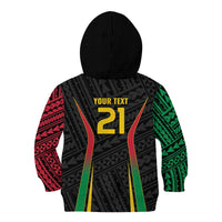 Custom Oceania Football Vanuatu Kid Hoodie Polynesian Tribal Pattern