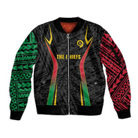 Custom Oceania Football Vanuatu Sleeve Zip Bomber Jacket Polynesian Tribal Pattern