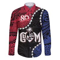 Personalized Guam 80th Anniversary Liberation Day Family Matching Long Sleeve Bodycon Dress and Hawaiian Shirt Tano I Man Chamoru Since 1944 LT9 Dad's Shirt - Long Sleeve Black - Polynesian Pride