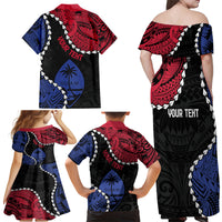 Personalized Guam 80th Anniversary Liberation Day Family Matching Off Shoulder Maxi Dress and Hawaiian Shirt Tano I Man Chamoru Since 1944