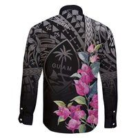 Guahan Puti Tai Nobiu Family Matching Off The Shoulder Long Sleeve Dress and Hawaiian Shirt Guam Bougainvillea Flower Art LT9 - Polynesian Pride