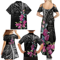 Guahan Puti Tai Nobiu Family Matching Summer Maxi Dress and Hawaiian Shirt Guam Bougainvillea Flower Art LT9 - Polynesian Pride