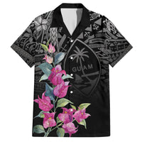 Guahan Puti Tai Nobiu Hawaiian Shirt Guam Bougainvillea Flower Art LT9 Black - Polynesian Pride