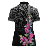 Guahan Puti Tai Nobiu Women Polo Shirt Guam Bougainvillea Flower Art LT9 - Polynesian Pride