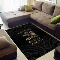 Personalized Haiti First Black Republic Area Rug Negre Marron With Map And Flag